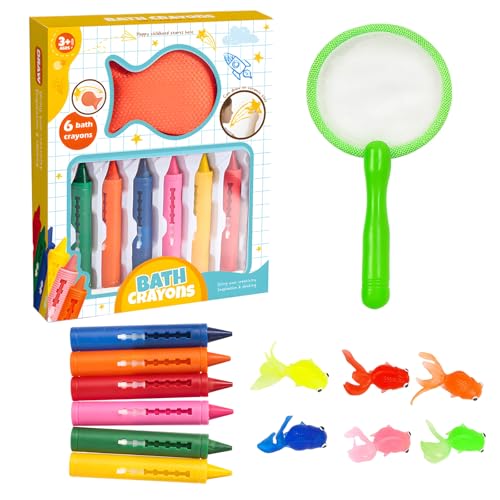 6 Stück Badewannenstifte, 6 Stück Weiche Goldfische Spielzeug, 1 Stück Fischernetz, Abwaschbare Badewannen Stifte,Badespielzeug, Malt Klar Auf Nassen & Trockenen Wannenwänden 6 Stück Badewannenstifte, 6 Stück Weiche Goldfische Spielzeug, 1 Stück Fischernetz, Abwaschbare Badewannen Stifte,Badespielzeug, Malt Klar Auf Nassen & Trockenen Wannenwänden von MigWoo