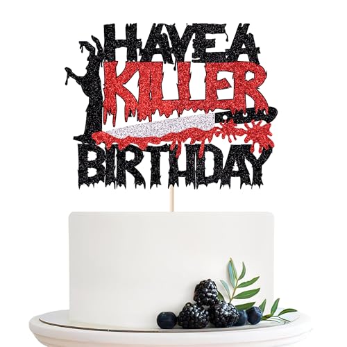 Migeaks Glitter Halloween Birthday Cake Topper Halloween Themed Happy Birthday Cake Decorations Horror Party Decoration Bloody Horror Birthdays Theme Halloween Party Cake Decorations Migeaks Glitter Halloween Birthday Cake Topper Halloween Themed Happy Birthday Cake Decorations Horror Party Decoration Bloody Horror Birthdays Theme Halloween Party Cake Decorations von Migeaks