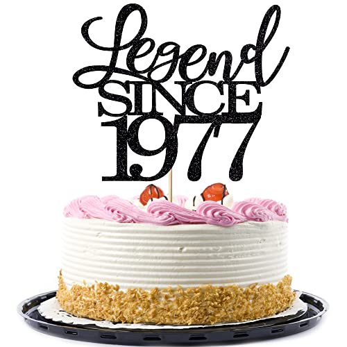 Migeaks Legend Since 1977 Cake Topper 48th Birthday Happy Birthday Cake Topper Men and Women Cheer 48 Years Old Handmade Black Glitter Cake Decoration (1977) Migeaks Legend Since 1977 Cake Topper 48th Birthday Happy Birthday Cake Topper Men and Women Cheer 48 Years Old Handmade Black Glitter Cake Decoration (1977) von Migeaks