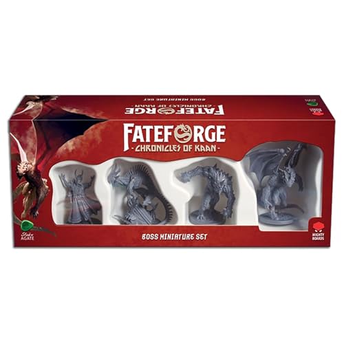 Mighty Board s:Fateforge Chronicles of Kaan: Boss Miniatures Set - 4 unlackierte Figuren, Brettspiel-Upgrade, Erweiterungszubehör, Co-Op Adventure Mighty Board s:Fateforge Chronicles of Kaan: Boss Miniatures Set - 4 unlackierte Figuren, Brettspiel-Upgrade, Erweiterungszubehör, Co-Op Adventure von Mighty Boards