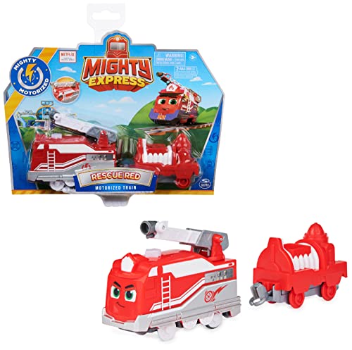 Mighty Express Motorisierter Zug Roter Retter mit Güterwaggon - batteriebetriebener Zug zur beliebten TV-Serie, ab 3 Jahren von Mighty Express