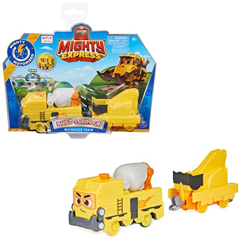 Mighty Express Motorisierter Zug Baut-es Bruno mit Güterwaggon - batteriebetriebener Zug zur beliebten TV-Serie, ab 3 Jahren von Mighty Express