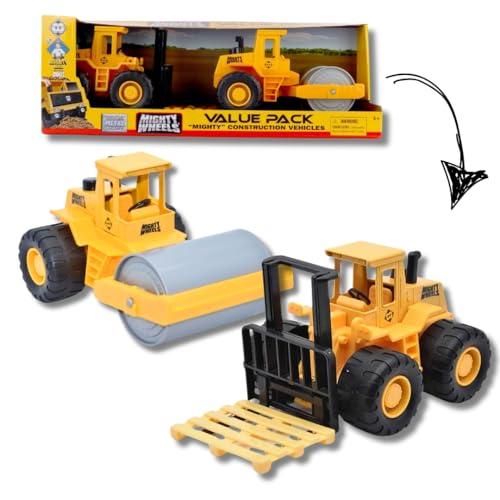 Mighty Wheels: 2er-Pack Baufahrzeuge – 17,8 cm Rollen- und Gabelheber – Vorteilspack, Pflaster- und Hebespielzeug-Set, langlebiges Spielen für drinnen und draußen, Kinder ab 3 Jahren Mighty Wheels: 2er-Pack Baufahrzeuge – 17,8 cm Rollen- und Gabelheber – Vorteilspack, Pflaster- und Hebespielzeug-Set, langlebiges Spielen für drinnen und draußen, Kinder ab 3 Jahren von Mighty Wheels