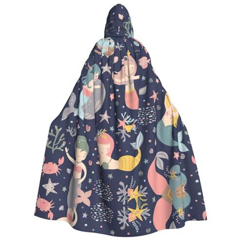 Meerjungfrau im Ozean, Halloween-Umhang mit Kapuze, Hexenmantel, Umhang mit Kapuze für Erwachsene, Cosplay-Kostüm Meerjungfrau im Ozean, Halloween-Umhang mit Kapuze, Hexenmantel, Umhang mit Kapuze für Erwachsene, Cosplay-Kostüm von Migpkd