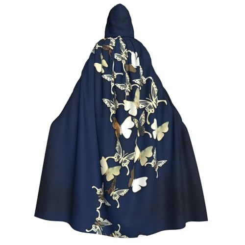 Migpkd 3D-Umhang mit metallischem Schmetterling, Halloween, Hexenmantel, Umhang mit Kapuze, Umhang für Erwachsene, Cosplay-Kostüm Migpkd 3D-Umhang mit metallischem Schmetterling, Halloween, Hexenmantel, Umhang mit Kapuze, Umhang für Erwachsene, Cosplay-Kostüm von Migpkd