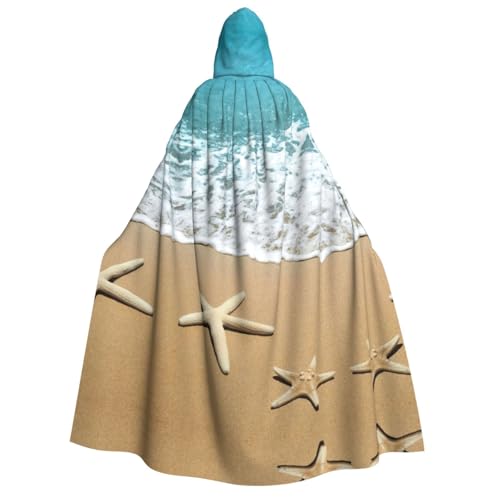 Migpkd 3D Wunderschöner Seestern am Strand, Sand, Halloween-Kapuzenumhang, Hexenmantel, Umhang mit Kapuze, Umhang für Erwachsene, Cosplay-Kostüm Migpkd 3D Wunderschöner Seestern am Strand, Sand, Halloween-Kapuzenumhang, Hexenmantel, Umhang mit Kapuze, Umhang für Erwachsene, Cosplay-Kostüm von Migpkd