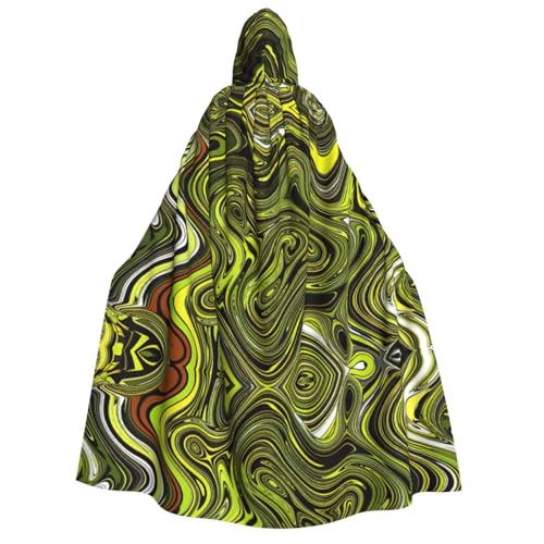 Migpkd Abstrakte grüne Schlange, Halloween-Umhang mit Kapuze, Hexenmantel, Umhang mit Kapuze, Umhang für Erwachsene, Cosplay-Kostüm von Migpkd