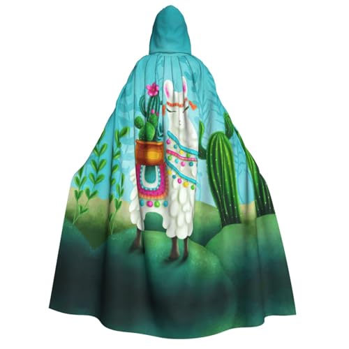 Migpkd Alpaka-Halloween-Umhang mit Kapuze, Hexenmantel, Umhang mit Kapuze für Erwachsene, Cosplay-Kostüm von Migpkd