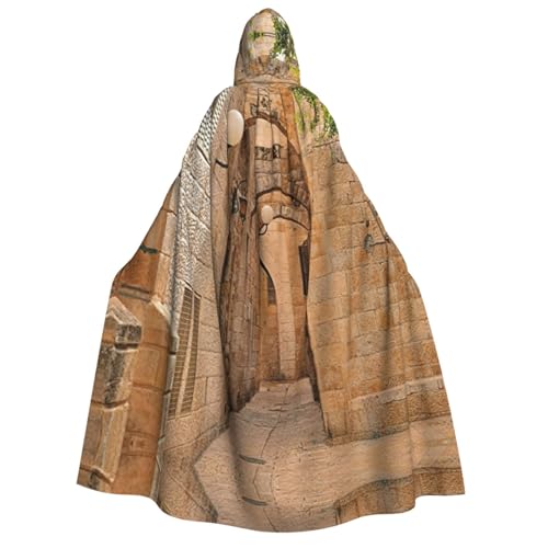 Migpkd Architektur, Straßen, Häuser, Halloween, Kapuzenumhang, Hexenmantel, Umhang mit Kapuze, Umhang für Erwachsene, Cosplay-Kostüm von Migpkd