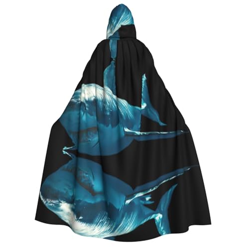 Migpkd Blauer Hai-Umhang mit Kapuze, Hexenmantel, Umhang mit Kapuze für Erwachsene, Cosplay-Kostüm Migpkd Blauer Hai-Umhang mit Kapuze, Hexenmantel, Umhang mit Kapuze für Erwachsene, Cosplay-Kostüm von Migpkd