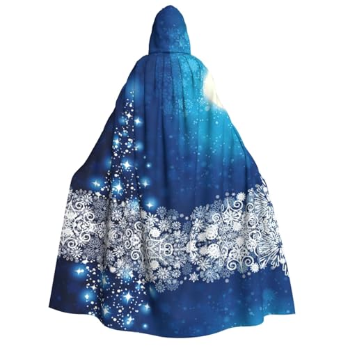 Migpkd Blauer Weihnachtsumhang mit Schneeflocke, Halloween, Hexenmantel, Umhang mit Kapuze, Umhang für Erwachsene, Cosplay-Kostüm Migpkd Blauer Weihnachtsumhang mit Schneeflocke, Halloween, Hexenmantel, Umhang mit Kapuze, Umhang für Erwachsene, Cosplay-Kostüm von Migpkd