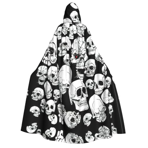 Migpkd Böser Totenkopf-Umhang mit Kapuze, Hexenmantel, Umhang mit Kapuze, Umhang für Erwachsene, Cosplay-Kostüm von Migpkd