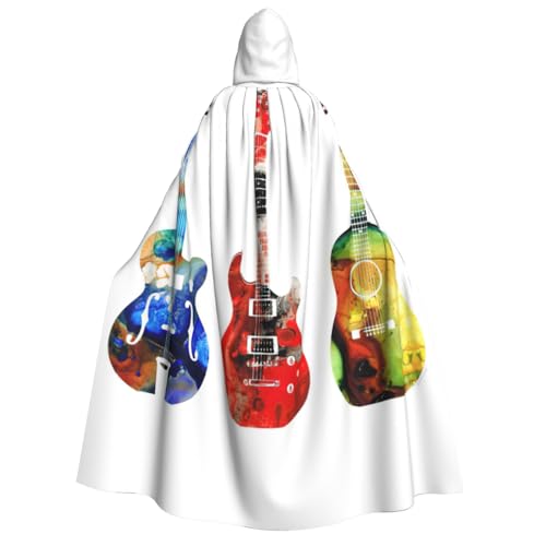 Migpkd Bunte Gitarren Halloween Kapuzenumhang Hexenmantel Umhang mit Kapuze für Erwachsene Umhang Cosplay Kostüm Migpkd Bunte Gitarren Halloween Kapuzenumhang Hexenmantel Umhang mit Kapuze für Erwachsene Umhang Cosplay Kostüm von Migpkd