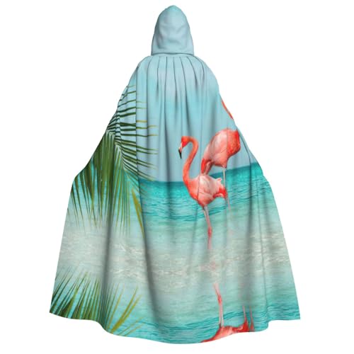 Migpkd Flamingo im Wasser, Halloween-Umhang mit Kapuze, Hexenmantel, Umhang mit Kapuze für Erwachsene, Cosplay-Kostüm Migpkd Flamingo im Wasser, Halloween-Umhang mit Kapuze, Hexenmantel, Umhang mit Kapuze für Erwachsene, Cosplay-Kostüm von Migpkd