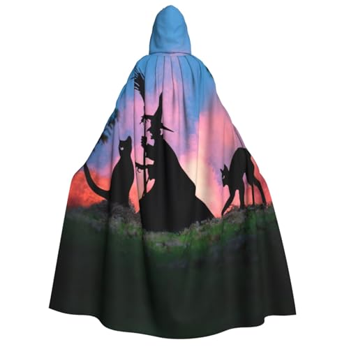 Migpkd Gruseliger Halloween-Umhang mit Kapuze, Hexenmantel, Umhang mit Kapuze, Umhang für Erwachsene, Cosplay-Kostüm von Migpkd