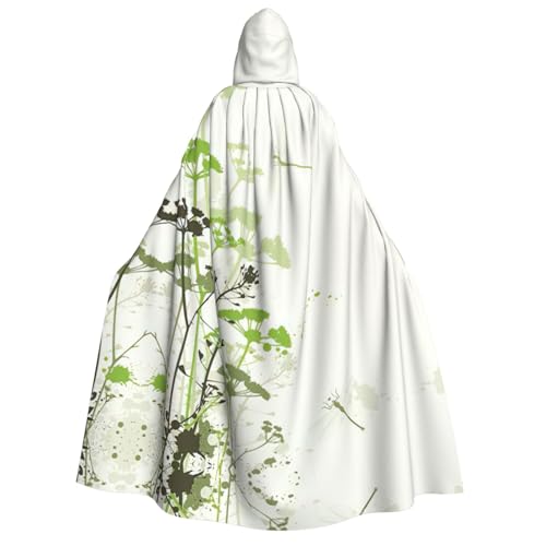 Migpkd Halloween-Kapuzenumhang mit Blättern und Kräutern mit Libellen, Hexenmantel, Umhang mit Kapuze, Umhang für Erwachsene, Cosplay-Kostüm von Migpkd