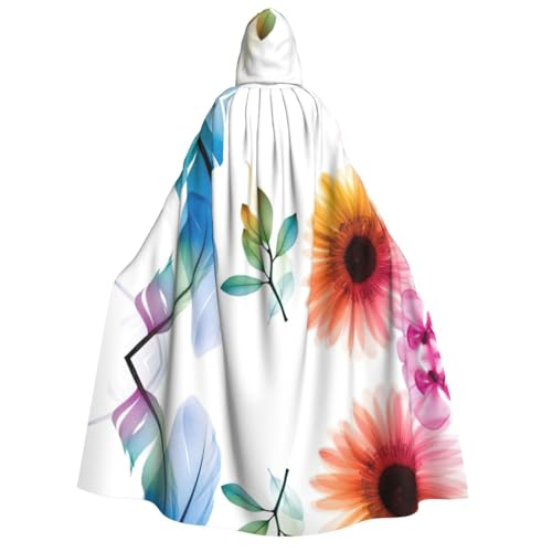 Migpkd Halloween-Kapuzenumhang mit Blumenblättern, Hexenmantel, Umhang mit Kapuze, Umhang für Erwachsene, Cosplay-Kostüm Migpkd Halloween-Kapuzenumhang mit Blumenblättern, Hexenmantel, Umhang mit Kapuze, Umhang für Erwachsene, Cosplay-Kostüm von Migpkd