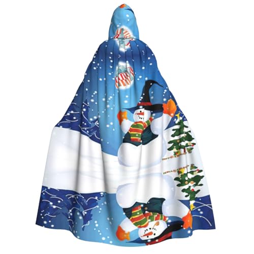 Migpkd Halloween-Kapuzenumhang mit Schneemann, Hexenmantel, Umhang mit Kapuze, Umhang für Erwachsene, Cosplay-Kostüm von Migpkd