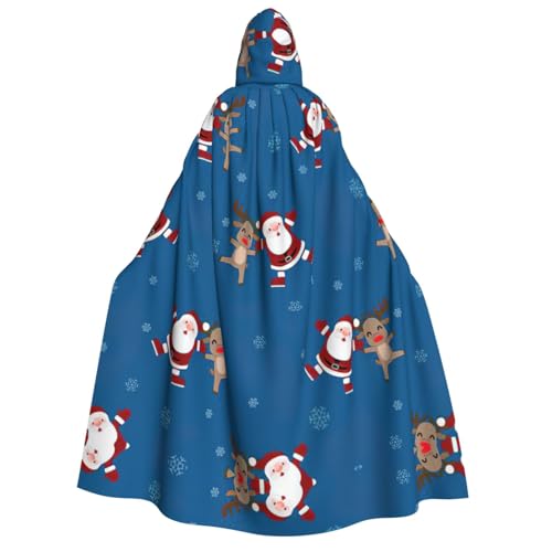 Migpkd Halloween-Kapuzenumhang mit Weihnachtsmuster, Hexenmantel, Umhang mit Kapuze für Erwachsene, Cosplay-Kostüm Migpkd Halloween-Kapuzenumhang mit Weihnachtsmuster, Hexenmantel, Umhang mit Kapuze für Erwachsene, Cosplay-Kostüm von Migpkd
