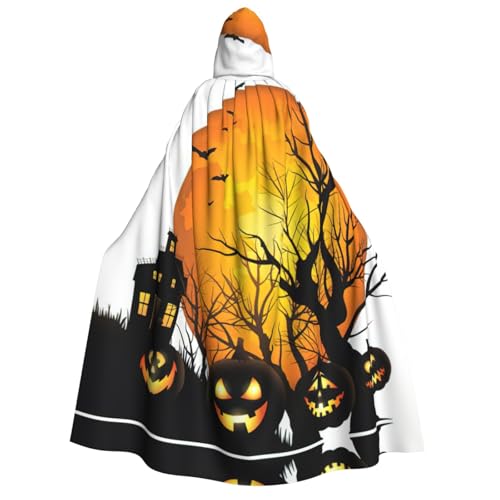 Migpkd Halloween-Kürbis-Halloween-Umhang mit Kapuze, Hexenmantel, Umhang mit Kapuze, Umhang für Erwachsene, Cosplay-Kostüm von Migpkd