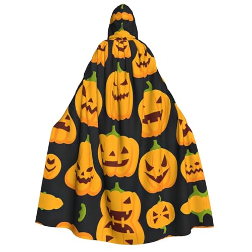 Migpkd Halloween-Kürbis-Muster, Halloween-Kapuzenumhang, Hexenmantel, Umhang mit Kapuze, Umhang für Erwachsene, Cosplay-Kostüm Migpkd Halloween-Kürbis-Muster, Halloween-Kapuzenumhang, Hexenmantel, Umhang mit Kapuze, Umhang für Erwachsene, Cosplay-Kostüm von Migpkd