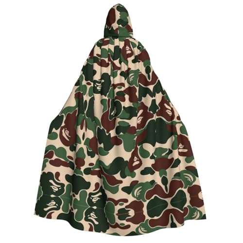 Migpkd Halloween-Umhang mit Kapuze, Camouflage, Grün, Hexenmantel, Umhang mit Kapuze für Erwachsene, Cosplay-Kostüm Migpkd Halloween-Umhang mit Kapuze, Camouflage, Grün, Hexenmantel, Umhang mit Kapuze für Erwachsene, Cosplay-Kostüm von Migpkd