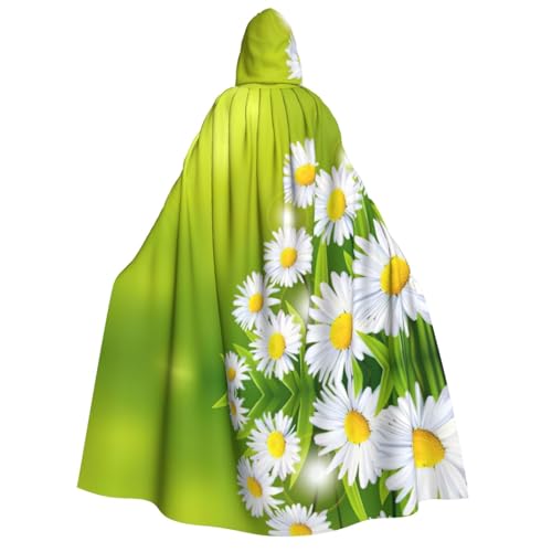 Migpkd Halloween-Umhang mit Kapuze und Blumenmotiv und Gänseblümchen, Hexenmantel, Umhang mit Kapuze für Erwachsene, Cosplay-Kostüm Migpkd Halloween-Umhang mit Kapuze und Blumenmotiv und Gänseblümchen, Hexenmantel, Umhang mit Kapuze für Erwachsene, Cosplay-Kostüm von Migpkd