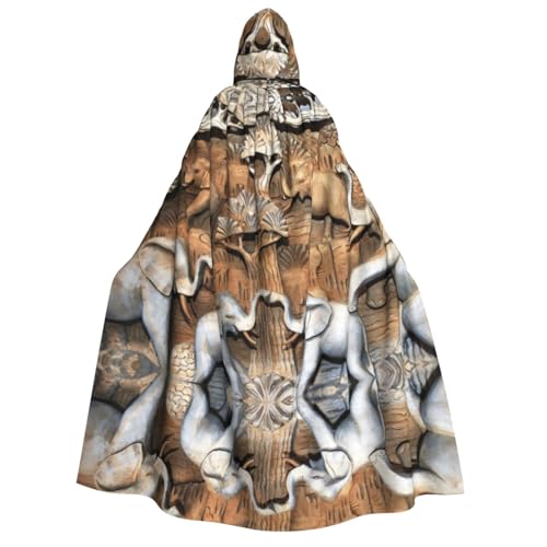 Migpkd Halloween-Umhang mit Kapuze und Elefantenmotiv, Hexenmantel, Umhang mit Kapuze, für Erwachsene, Cosplay-Kostüm Migpkd Halloween-Umhang mit Kapuze und Elefantenmotiv, Hexenmantel, Umhang mit Kapuze, für Erwachsene, Cosplay-Kostüm von Migpkd