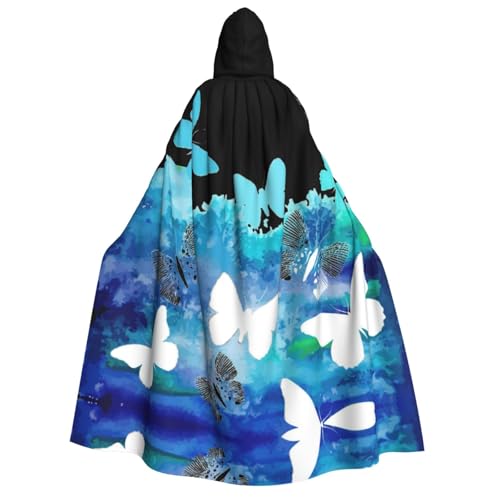 Migpkd Halloween-Umhang mit Schmetterlingen, Hexenmantel, Umhang mit Kapuze, Umhang für Erwachsene, Cosplay-Kostüm von Migpkd
