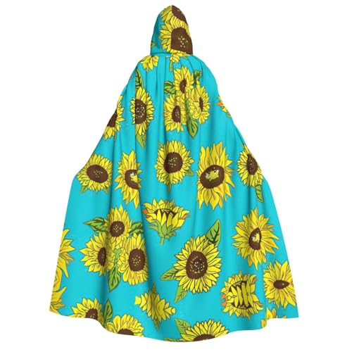Migpkd Halloween-Umhang mit Sonnenblumenmuster, Hexenmantel, Umhang mit Kapuze, Umhang für Erwachsene, Cosplay-Kostüm Migpkd Halloween-Umhang mit Sonnenblumenmuster, Hexenmantel, Umhang mit Kapuze, Umhang für Erwachsene, Cosplay-Kostüm von Migpkd