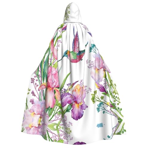Migpkd Hexenmantel mit Kapuze und Vögeln und Blumen, für Erwachsene, Cosplay-Kostüm Migpkd Hexenmantel mit Kapuze und Vögeln und Blumen, für Erwachsene, Cosplay-Kostüm von Migpkd