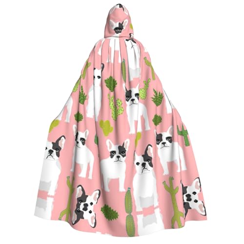 Migpkd Kakteen und Hund Halloween Kapuzenumhang Hexe Robe Umhang mit Kapuze für Erwachsene Umhang Cosplay Kostüm von Migpkd