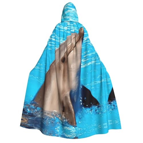 Migpkd Lustiger Delfin-Halloween-Umhang mit Kapuze, Hexenmantel, Umhang mit Kapuze für Erwachsene, Cosplay-Kostüm Migpkd Lustiger Delfin-Halloween-Umhang mit Kapuze, Hexenmantel, Umhang mit Kapuze für Erwachsene, Cosplay-Kostüm von Migpkd