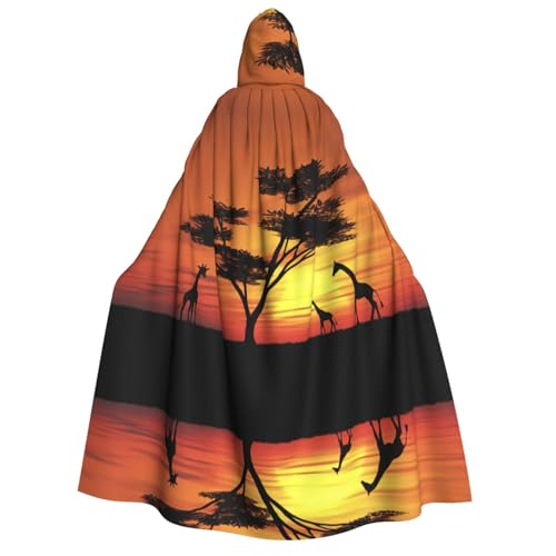 Migpkd Lustiger afrikanischer Sonnenuntergang Halloween Kapuzenumhang Hexe Robe Umhang mit Kapuze für Erwachsene Umhang Cosplay Kostüm Migpkd Lustiger afrikanischer Sonnenuntergang Halloween Kapuzenumhang Hexe Robe Umhang mit Kapuze für Erwachsene Umhang Cosplay Kostüm von Migpkd
