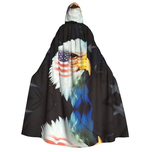 Migpkd Patriotischer Adler-Halloween-Umhang mit Kapuze, Hexenmantel, Umhang mit Kapuze für Erwachsene, Cosplay-Kostüm Migpkd Patriotischer Adler-Halloween-Umhang mit Kapuze, Hexenmantel, Umhang mit Kapuze für Erwachsene, Cosplay-Kostüm von Migpkd
