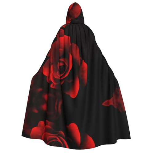 Migpkd Rote Rose Halloween Kapuzenumhang Hexe Robe Umhang mit Kapuze für Erwachsene Umhang Cosplay Kostüm Migpkd Rote Rose Halloween Kapuzenumhang Hexe Robe Umhang mit Kapuze für Erwachsene Umhang Cosplay Kostüm von Migpkd