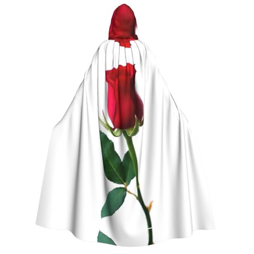 Migpkd Rote Rose Psd Halloween-Kapuzenumhang Hexenmantel Umhang mit Kapuze für Erwachsene, Cosplay-Kostüm von Migpkd