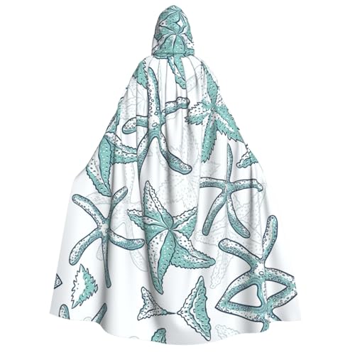 Migpkd Seestern-Halloween-Umhang mit Kapuze, Hexenmantel, Umhang mit Kapuze, Umhang für Erwachsene, Cosplay-Kostüm von Migpkd