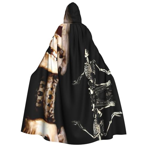 Migpkd Skelett-Halloween-Umhang mit Kapuze, Hexenmantel, Umhang mit Kapuze für Erwachsene, Cosplay-Kostüm Migpkd Skelett-Halloween-Umhang mit Kapuze, Hexenmantel, Umhang mit Kapuze für Erwachsene, Cosplay-Kostüm von Migpkd