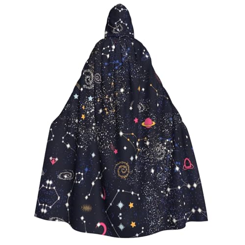 Migpkd Sternbild Sternhaufen Galaxien Halloween Kapuzenumhang Hexe Robe Umhang mit Kapuze für Erwachsene Umhang Cosplay Kostüm Migpkd Sternbild Sternhaufen Galaxien Halloween Kapuzenumhang Hexe Robe Umhang mit Kapuze für Erwachsene Umhang Cosplay Kostüm von Migpkd
