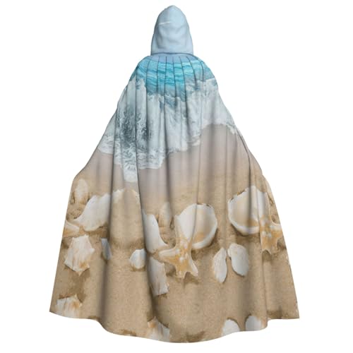 Migpkd Strand-Muschel- und Seestern-Halloween-Umhang mit Kapuze, Hexenmantel, Umhang mit Kapuze für Erwachsene, Cosplay-Kostüm Migpkd Strand-Muschel- und Seestern-Halloween-Umhang mit Kapuze, Hexenmantel, Umhang mit Kapuze für Erwachsene, Cosplay-Kostüm von Migpkd