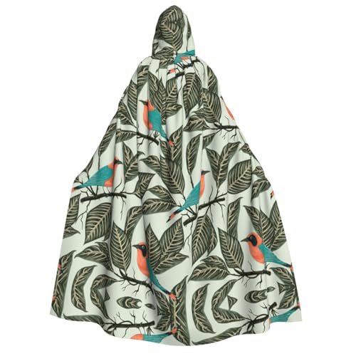 Migpkd Tropische Pflanzen, Halloween-Umhang mit Kapuze, Hexenmantel, Umhang mit Kapuze, Umhang für Erwachsene, Cosplay-Kostüm von Migpkd