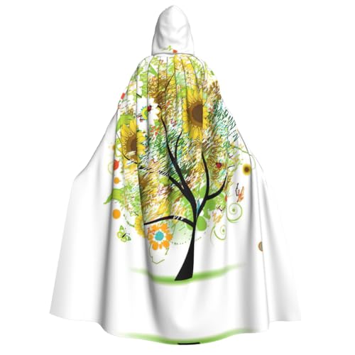 Migpkd Umhang mit Blumenbaum mit Gänseblümchen, Sonnenblumen, Schmetterlingen, Marienkäfern, Insekten, Halloween, Kapuzenumhang, Hexenmantel, Umhang mit Kapuze, Umhang für Erwachsene, Cosplay-Kostüm Migpkd Umhang mit Blumenbaum mit Gänseblümchen, Sonnenblumen, Schmetterlingen, Marienkäfern, Insekten, Halloween, Kapuzenumhang, Hexenmantel, Umhang mit Kapuze, Umhang für Erwachsene, Cosplay-Kostüm von Migpkd