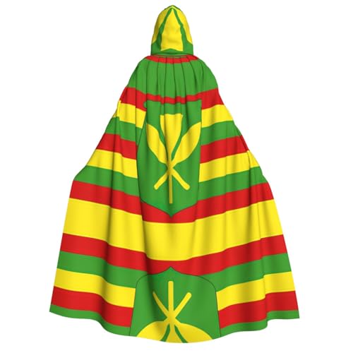 Migpkd Umhang mit Hawaii-Flagge, Halloween, Hexenmantel, Umhang mit Kapuze, Umhang für Erwachsene, Cosplay-Kostüm von Migpkd