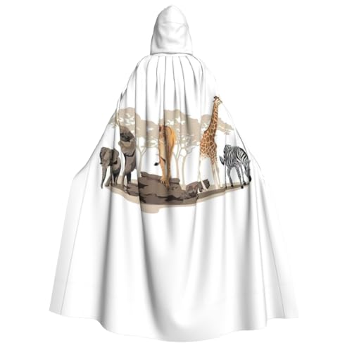 Migpkd Umhang mit Kapuze, Giraffe, Löwe, Elefant, Zebra, Halloween, Hexe, Robe, Umhang mit Kapuze für Erwachsene, Cosplay-Kostüm Migpkd Umhang mit Kapuze, Giraffe, Löwe, Elefant, Zebra, Halloween, Hexe, Robe, Umhang mit Kapuze für Erwachsene, Cosplay-Kostüm von Migpkd