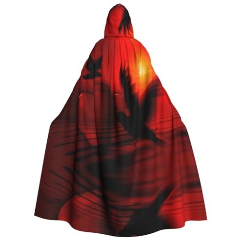 Migpkd Umhang mit Vogel-Herz-Motiv, Halloween, Hexenmantel, Umhang mit Kapuze, Umhang für Erwachsene, Cosplay-Kostüm Migpkd Umhang mit Vogel-Herz-Motiv, Halloween, Hexenmantel, Umhang mit Kapuze, Umhang für Erwachsene, Cosplay-Kostüm von Migpkd