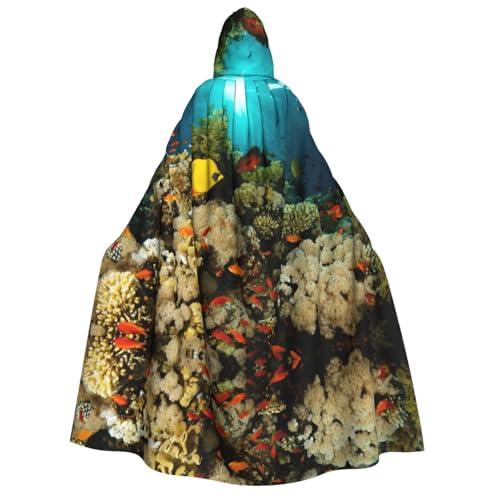 Migpkd Underwater World HD-Fisch-Halloween-Umhang mit Kapuze, Hexenmantel, Umhang mit Kapuze, Umhang für Erwachsene, Cosplay-Kostüm Migpkd Underwater World HD-Fisch-Halloween-Umhang mit Kapuze, Hexenmantel, Umhang mit Kapuze, Umhang für Erwachsene, Cosplay-Kostüm von Migpkd