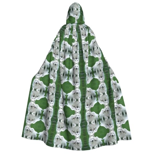 Migpkd Weißer Hunde-Umhang mit Kapuze, Hexenmantel, Umhang mit Kapuze für Erwachsene, Cosplay-Kostüm Migpkd Weißer Hunde-Umhang mit Kapuze, Hexenmantel, Umhang mit Kapuze für Erwachsene, Cosplay-Kostüm von Migpkd
