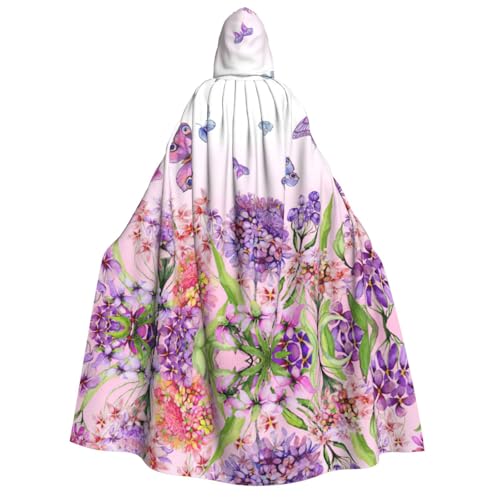 Migpkd Wunderschöne, lebendige Blumen, bunte Schmetterlinge, Halloween-Kapuzenumhang, Hexenmantel, Umhang mit Kapuze, Umhang für Erwachsene, Cosplay-Kostüm Migpkd Wunderschöne, lebendige Blumen, bunte Schmetterlinge, Halloween-Kapuzenumhang, Hexenmantel, Umhang mit Kapuze, Umhang für Erwachsene, Cosplay-Kostüm von Migpkd