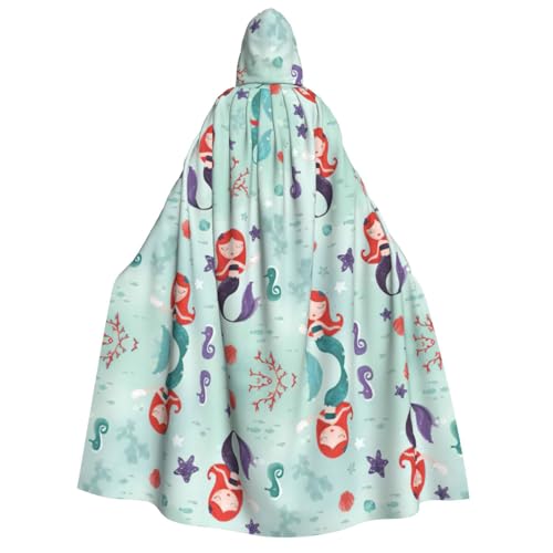 Wunderschöner Meerjungfrau-Halloween-Umhang mit Kapuze, Hexenmantel, Umhang mit Kapuze für Erwachsene, Cosplay-Kostüm Wunderschöner Meerjungfrau-Halloween-Umhang mit Kapuze, Hexenmantel, Umhang mit Kapuze für Erwachsene, Cosplay-Kostüm von Migpkd